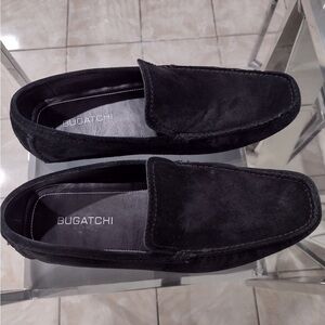 Bugatchi Men's Elegant Black Suede Loafers